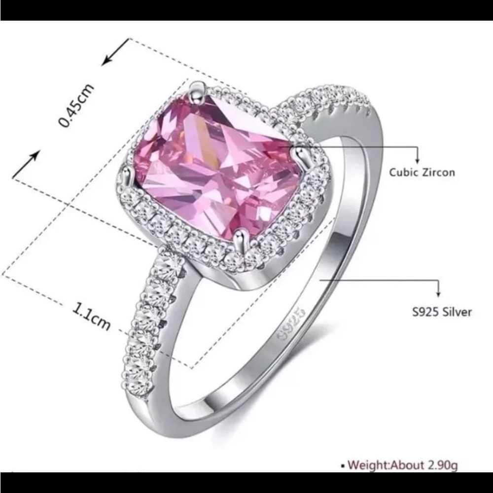 Sterling Silver Ring with cubic zircon stones 💫🩵💍 - Picture 3 of 5